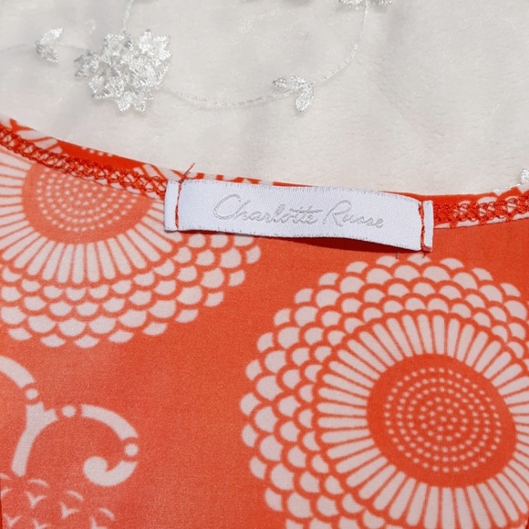 🗣💟HP💟Orange & Yellow Tribal/Boho Flutte Top - Picture 7 of 8